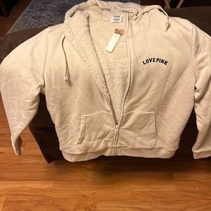 Brand new cream fleece  hooded sweatshirt